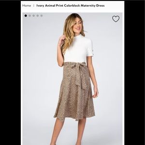 Maternity Dress - Ivory/Animal Print